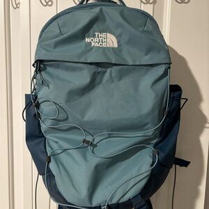 The North Face blue teal bungee daypack backpack